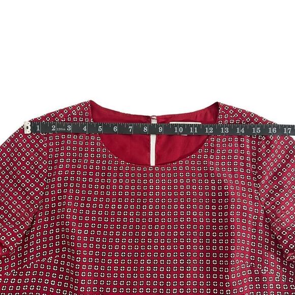 Madewell Light-weight Small Oversized Silk Short Sleeve Ascot Tile Drop Waist Dr - Picture 10 of 12